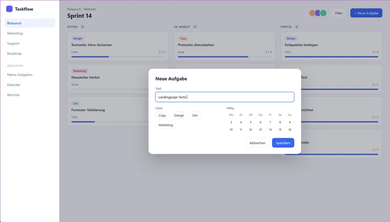 Rohaufnahme einer Web-App, der ganze Bildschirm ohne Zoom: das Formular ist klein und schwer lesbar